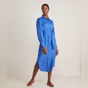Vineyard Vines silk twill midi shirt dress, NWT, size L